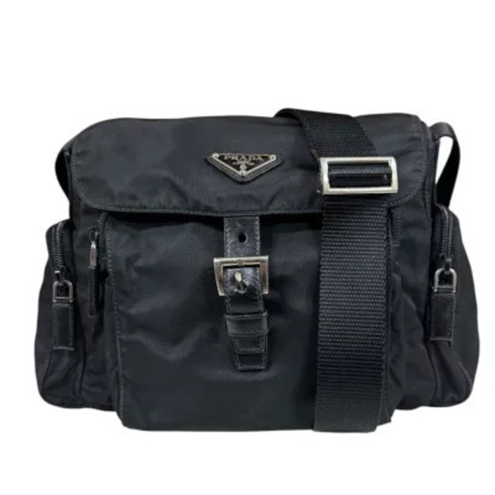 Prada Tessuto Saffiano Leather shoulder bag black